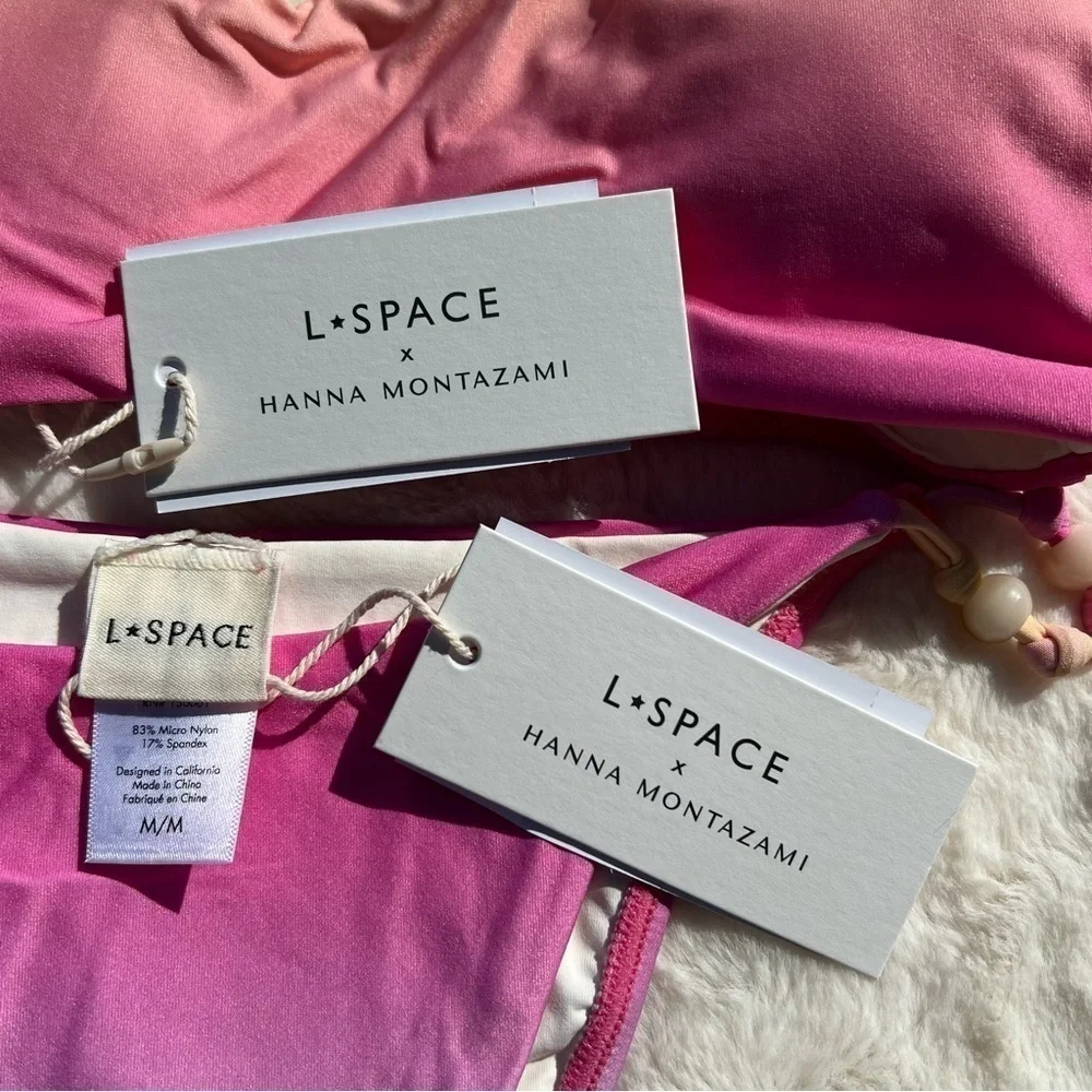 L*Space x Hannah Montazami Luisa Bralette and Devon Bitsy Bottom Bikini Set NWT
